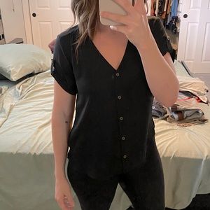 Black Button Up Top